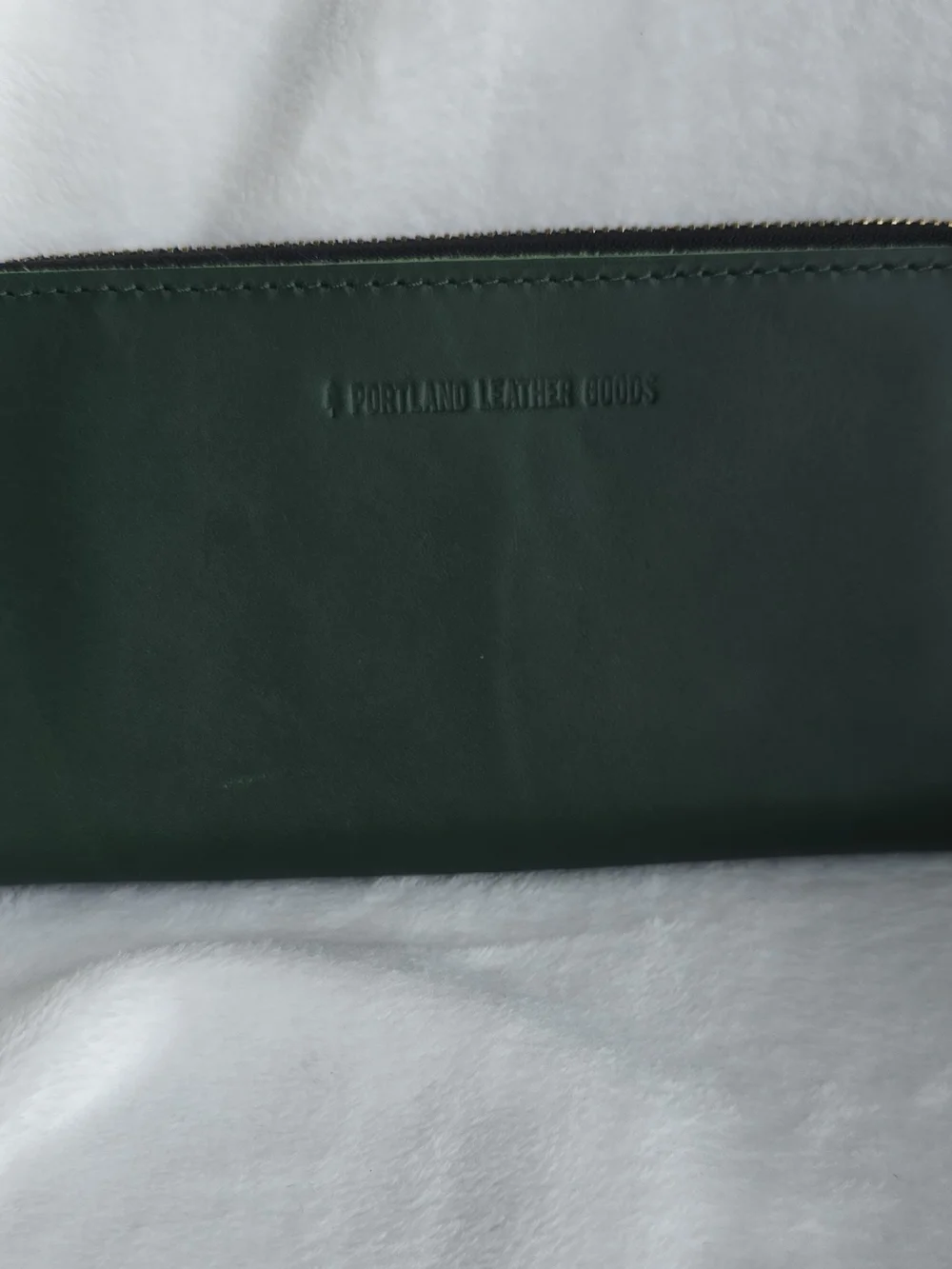 Portland Leather Forest Green Leather Zip Pouch
